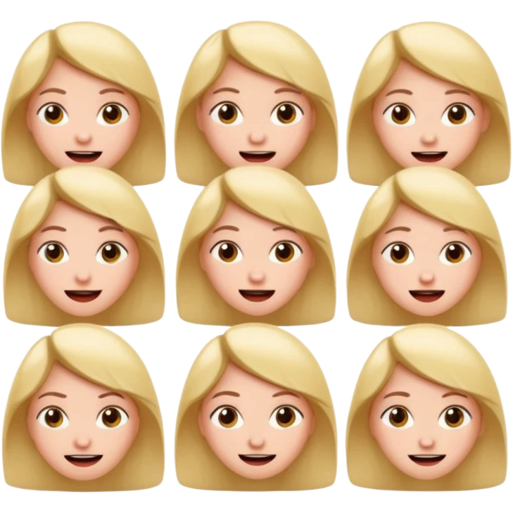 one girl with different expression emoji
