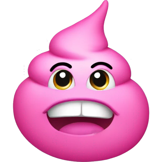 Pink poop emoji winking with lashes  emoji
