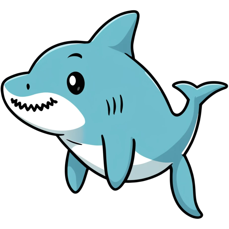 A cute shark sticker emoji