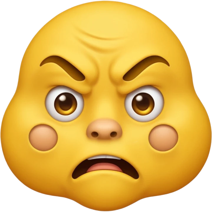 yellow emoji face making a 'grrrr' expression, scrunched nose, intense eyes, gritted teeth, classic emoji style emoji