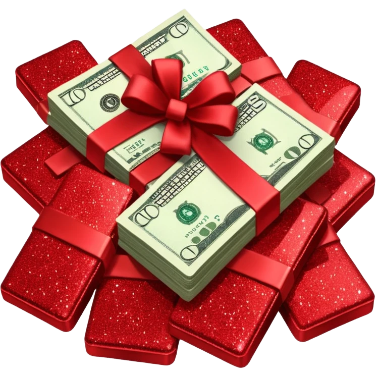 red glitter money emoji