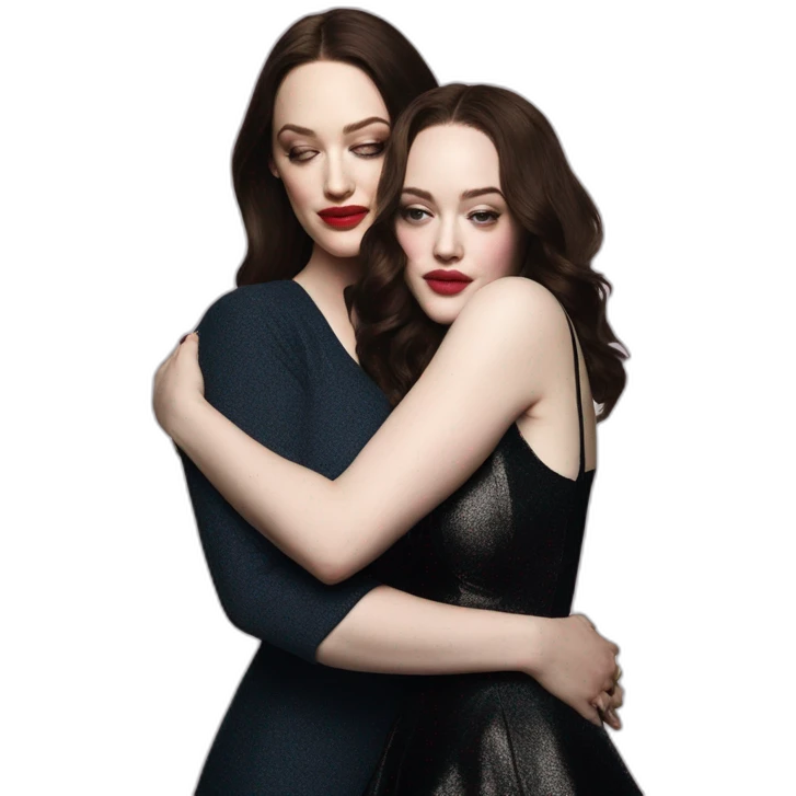 Kat dennings hugs Elizabeth gillies emoji