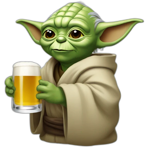 Yoda qui bois une bière emoji