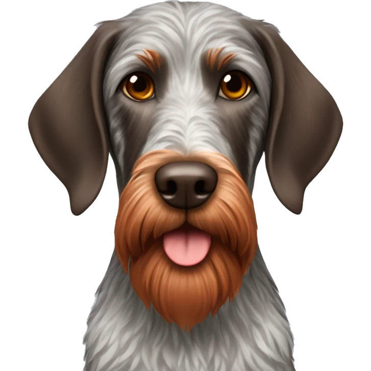 German wire haired pointer with a red beard emoji