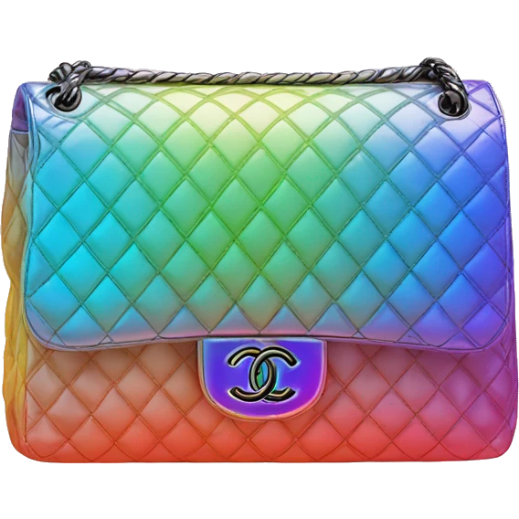 Iridescent gradient hue Chanel bag emoji