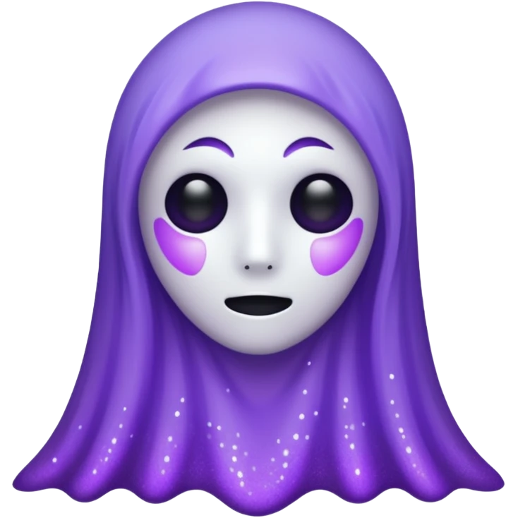 glitter cian and purple ghost no face emoji