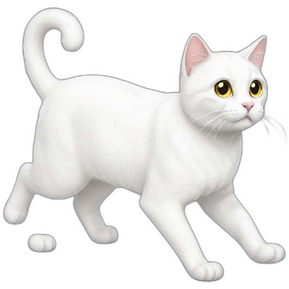 walking white cat emoji