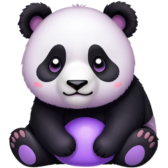 Black and pastel purple panda emoji