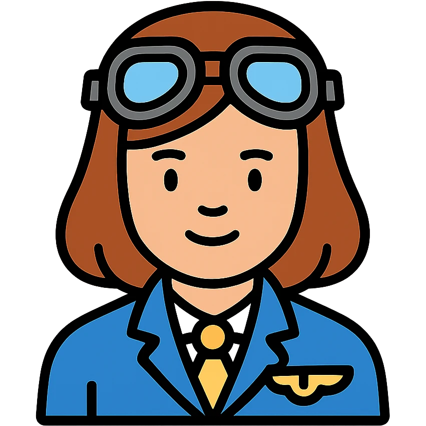 Female pilot with aviator goggles emoji