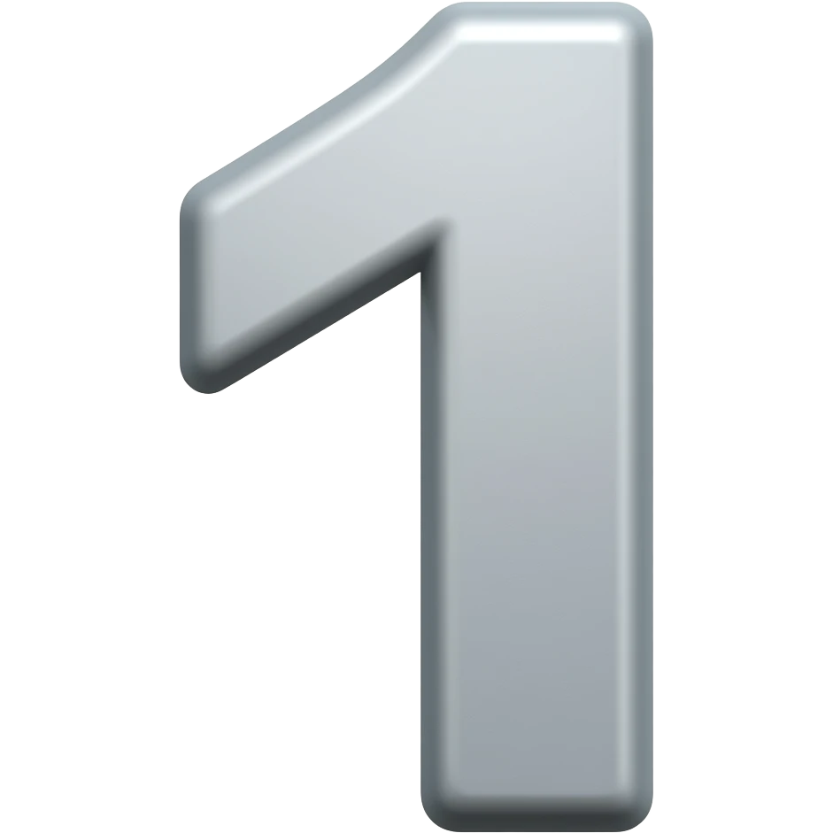 generame un icono del numero uno en 3 d con fondo trasparente emoji