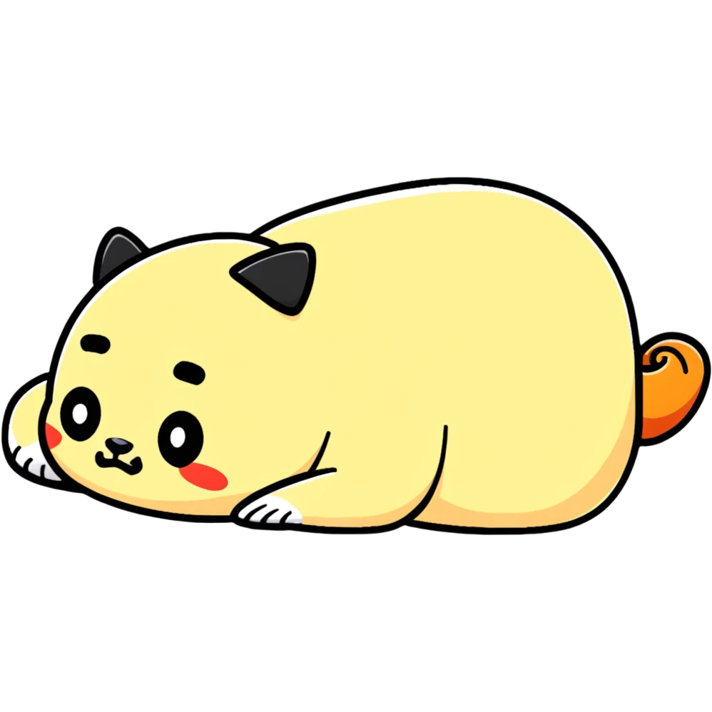 A character named Boksil lying down flat with a disappointed, defeated expression, looking completely discouraged emoji