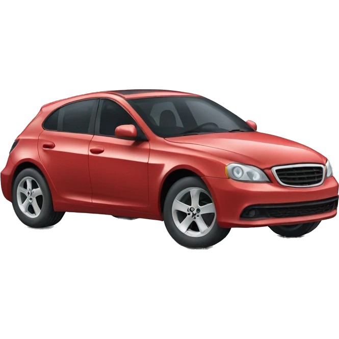 car with big wheels and nice face emoji