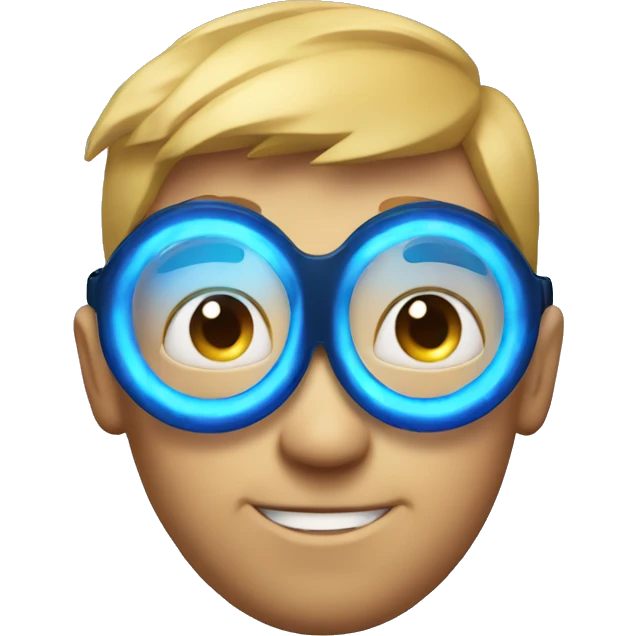 Australian dad with blue ring of light on top of his head emoji