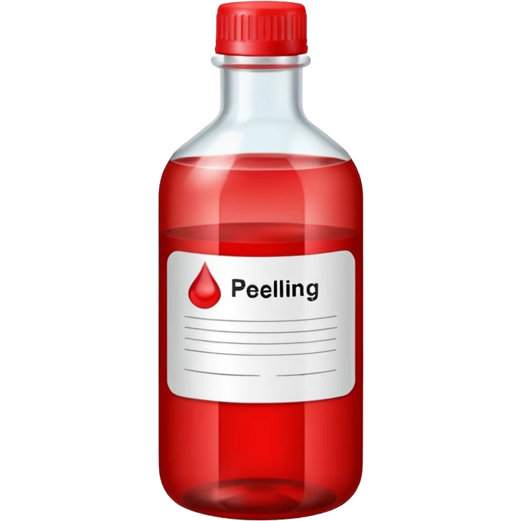 the ordinary peeling solution bottle with label and a red liquid inside emoji