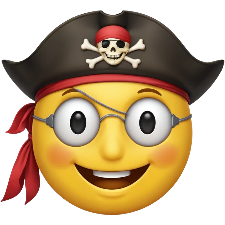 Smiley with a pirate eyepatch emoji