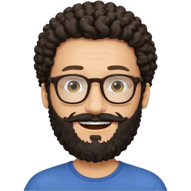 white man with glasses and curly black beard emoji
