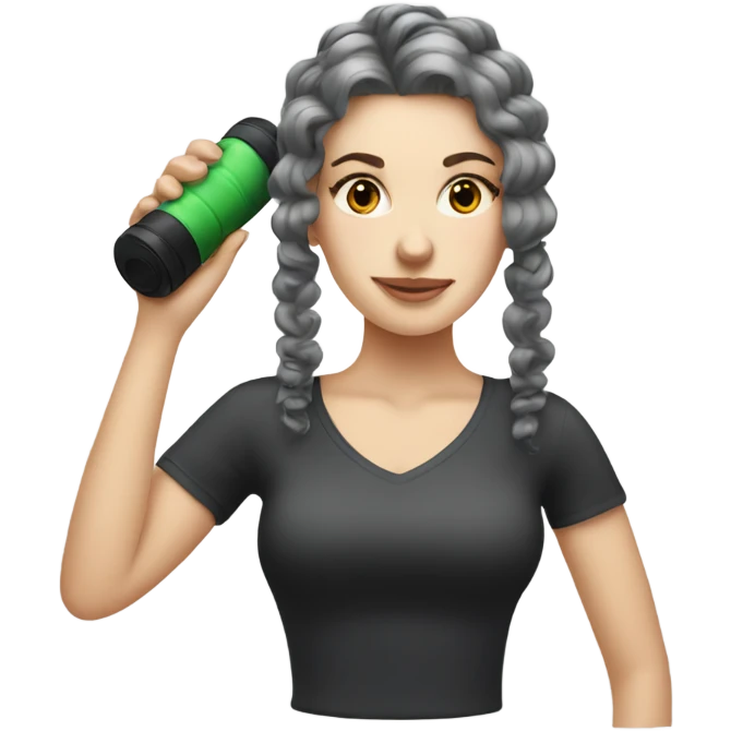 White girl with hair roller emoji