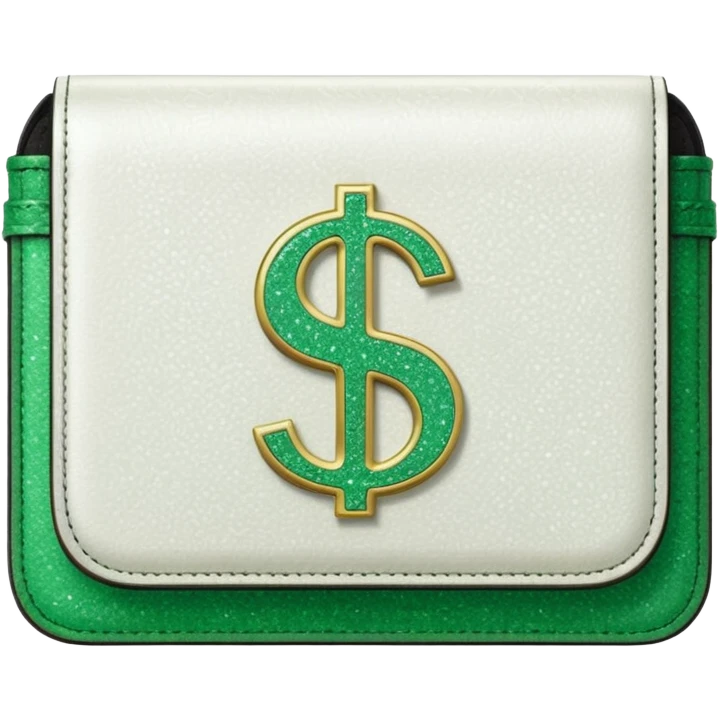 glitter white wallet green symbol $ emoji