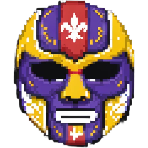 Louisiana themed luchador mask with state flag colors emoji