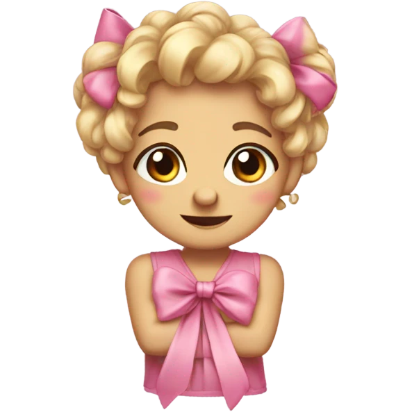 Cutey patootie with bows emoji