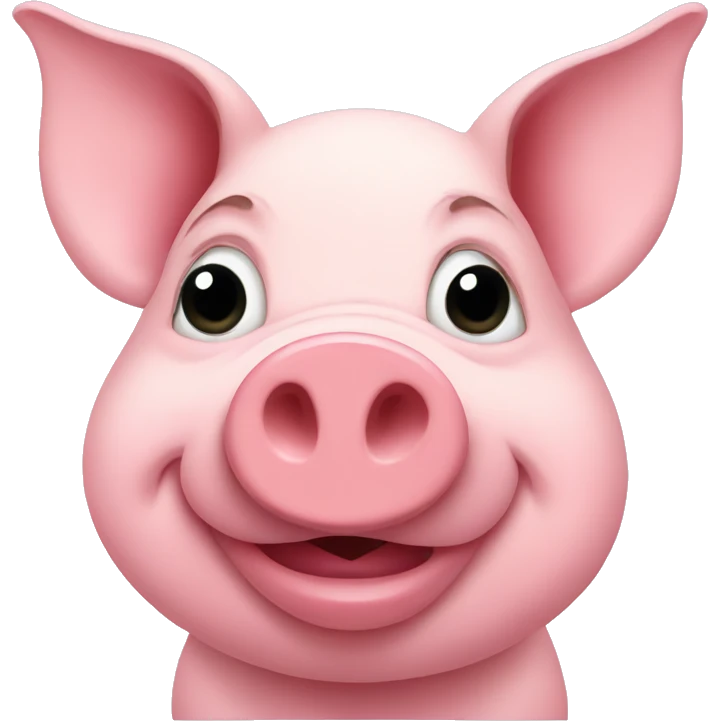 pig wearing pink emoji