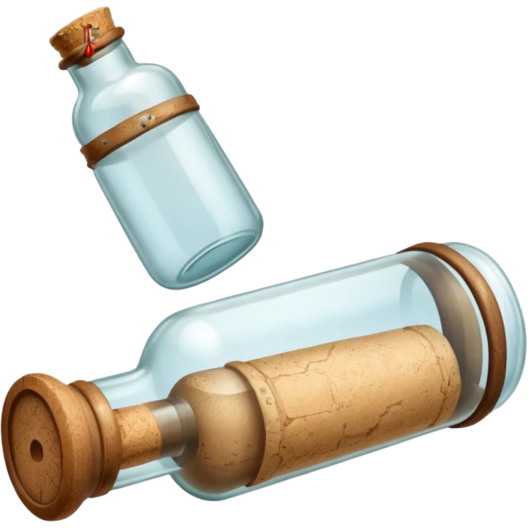 message bottle with paper inside emoji