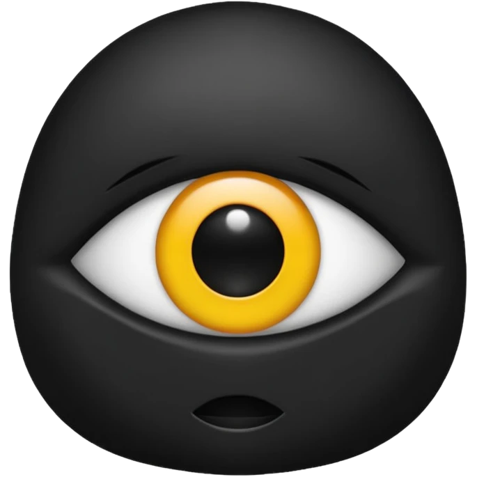 Minimal emoji, single eye made of black metal, pupil replaced by a solid metal number 8, restrained gothic symbolism, avant-garde minimalism, no glow, no neon, flat emoji style, centered, transparent background emoji