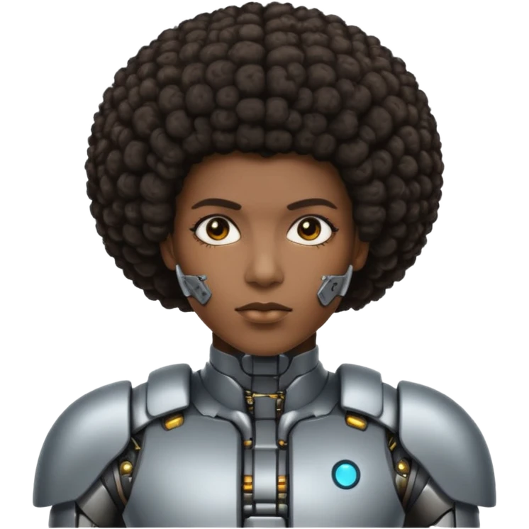 Anime half afro Cyborg emoji