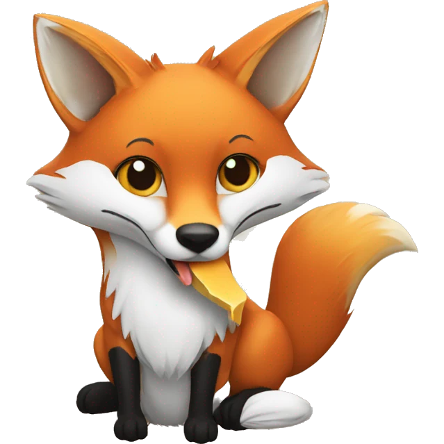 Fox eating chicken emoji