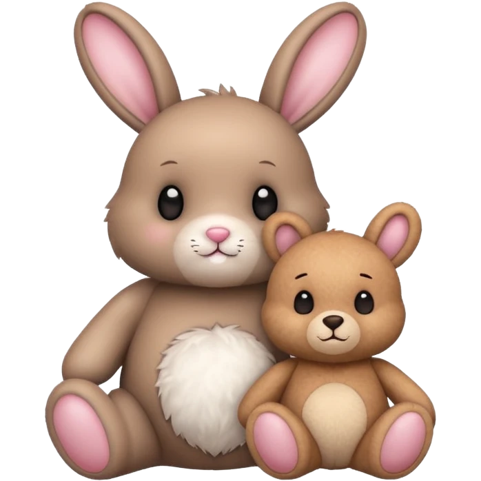 Cute bunny and teddy with magical background  emoji