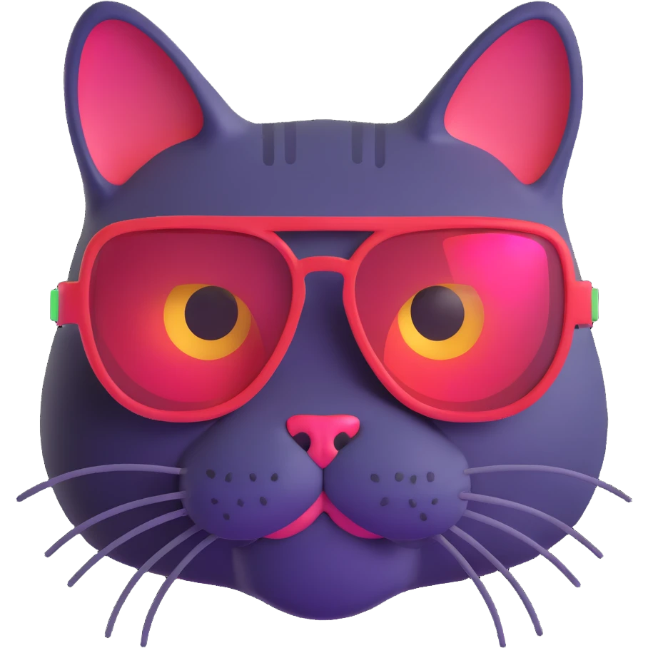 cool cat with laser glasses emoji