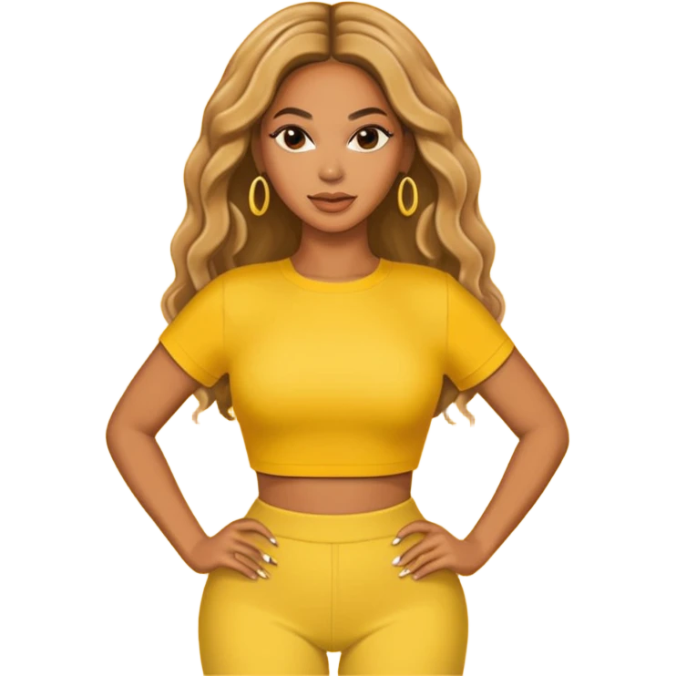 Beyonce with yellow outfit emoji