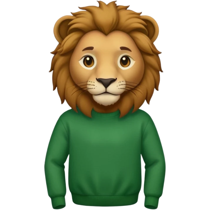 lion wearing green jumper emoji