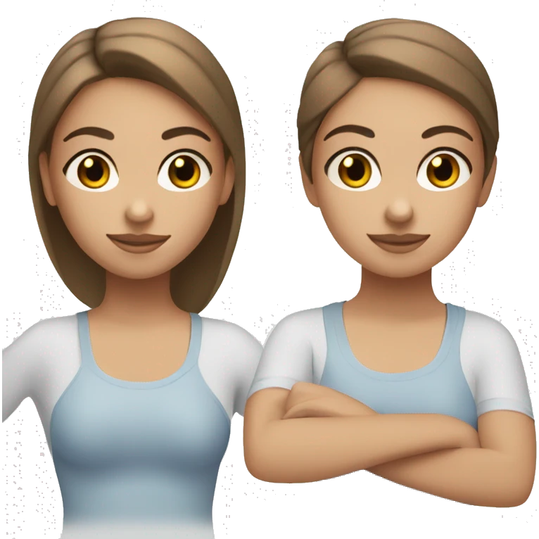Pilates girl one girl blue eyes one brown eyes  emoji