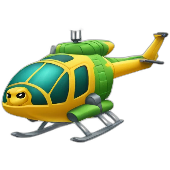 Tortue sur hélicoptère emoji