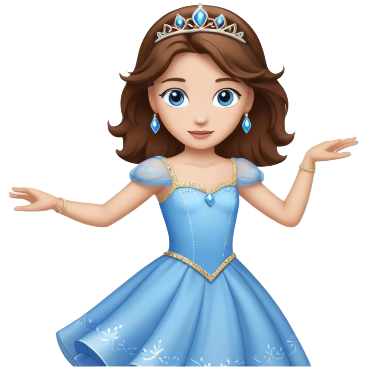 Mushrooms princess brown hair blue eyes dancing emoji