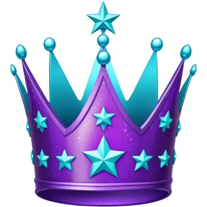 Feeling purple cian crown shine star glitter emoji