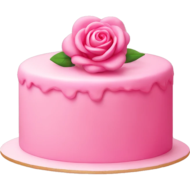 pink cake with a rose on top of it emoji