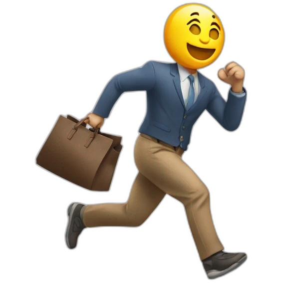 Ladrón corriendo con un informe de la cárcel con una bolsa de dinero  emoji
