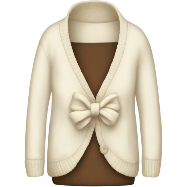 cream Cardigan with  bow emoji