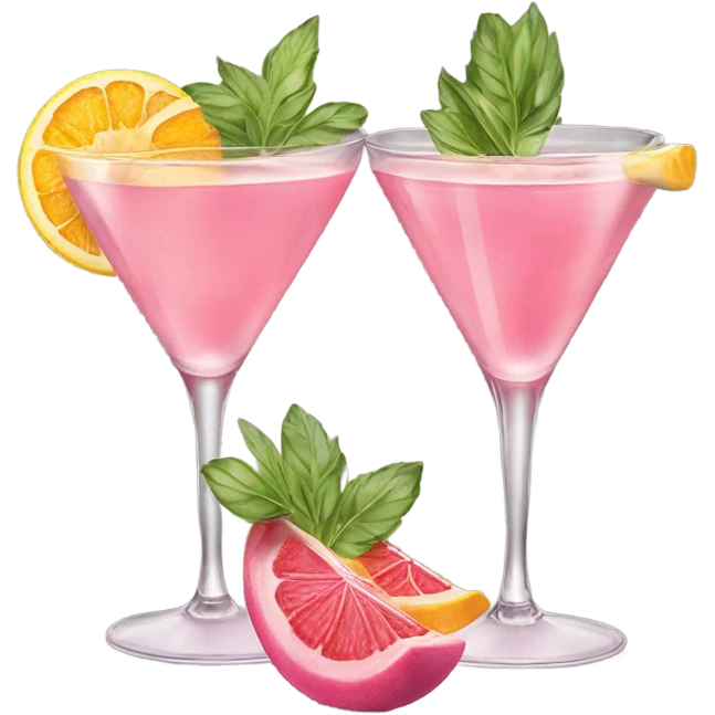 Three pink cocktails emoji