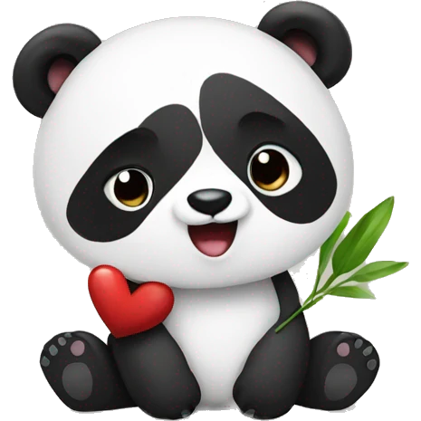 Panda in love emoji