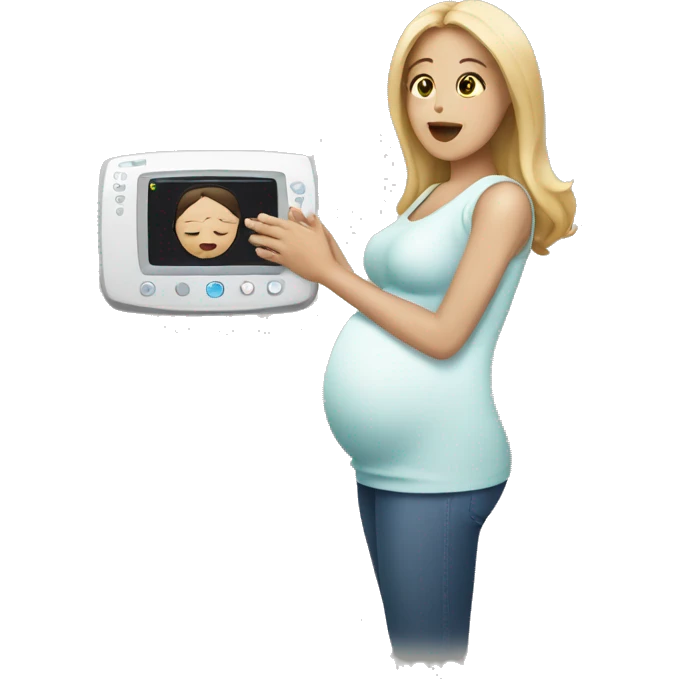 hands holding ultrasound scan of pregnant woman emoji