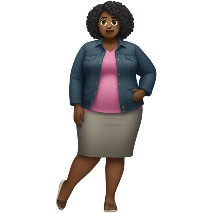 Obese black woman in clothes emoji