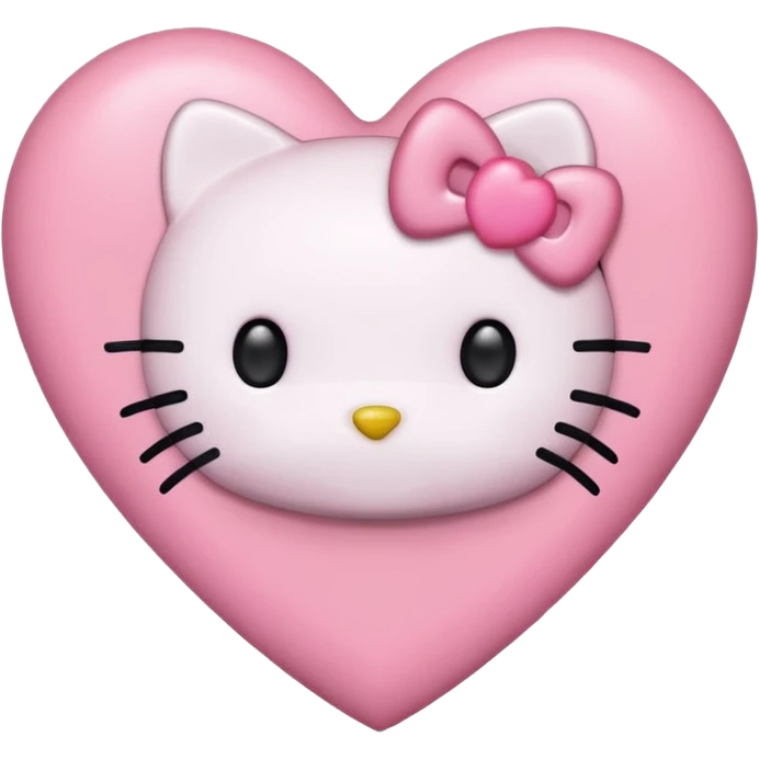 hello kitty heart`no mouth emoji