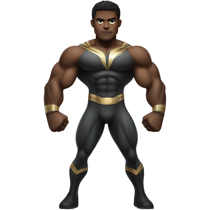 Black superman with muscles full body emoji