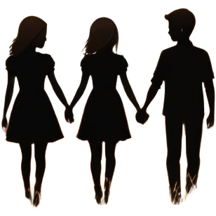 Romantic couple silhouette for 'Boyfriend' song emoji