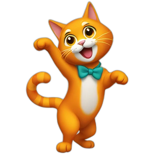 Gato naranja bailando emoji