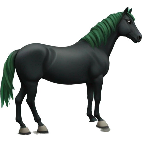 a green black horse on a mountain emoji