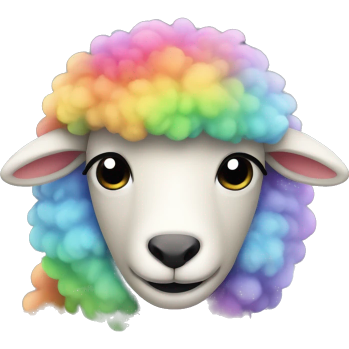 Fluffy rainbow sheep emoji